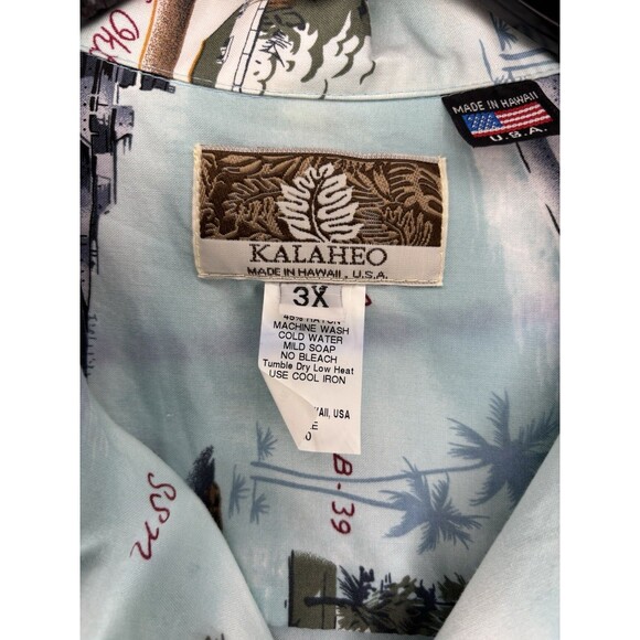 Vintage Kalaheo Hawaiian Shirt Mens 3XL Pearl Harbor USS Arizona WW2 Hawaii USA - Picture 10 of 11